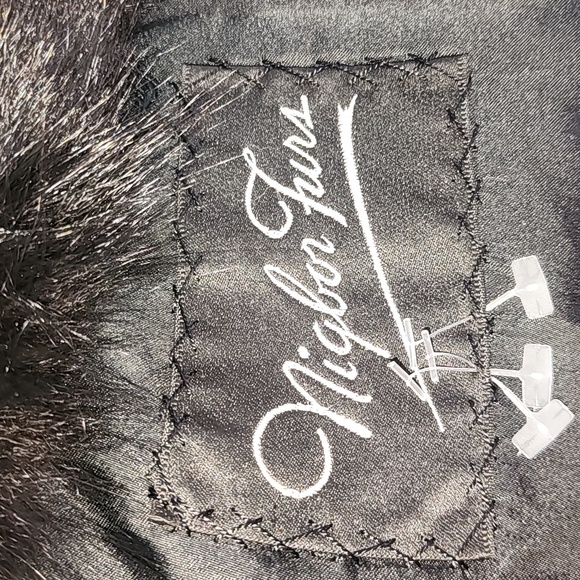 VINTAGE REAL FUR PERSIAN LAMB FOX FUR COLLAR LINED COAT EUC - Picture 9 of 15